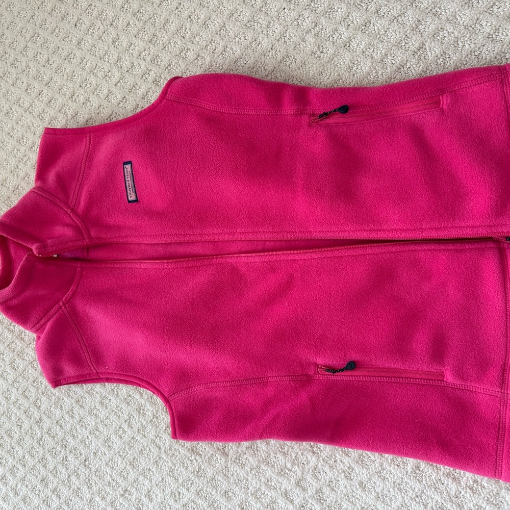 Vineyard Vines Bright Pink Fleece Vest